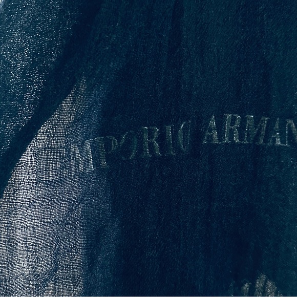 Emporio Armani laine Unisex scarf dark gray - Picture 3 of 7